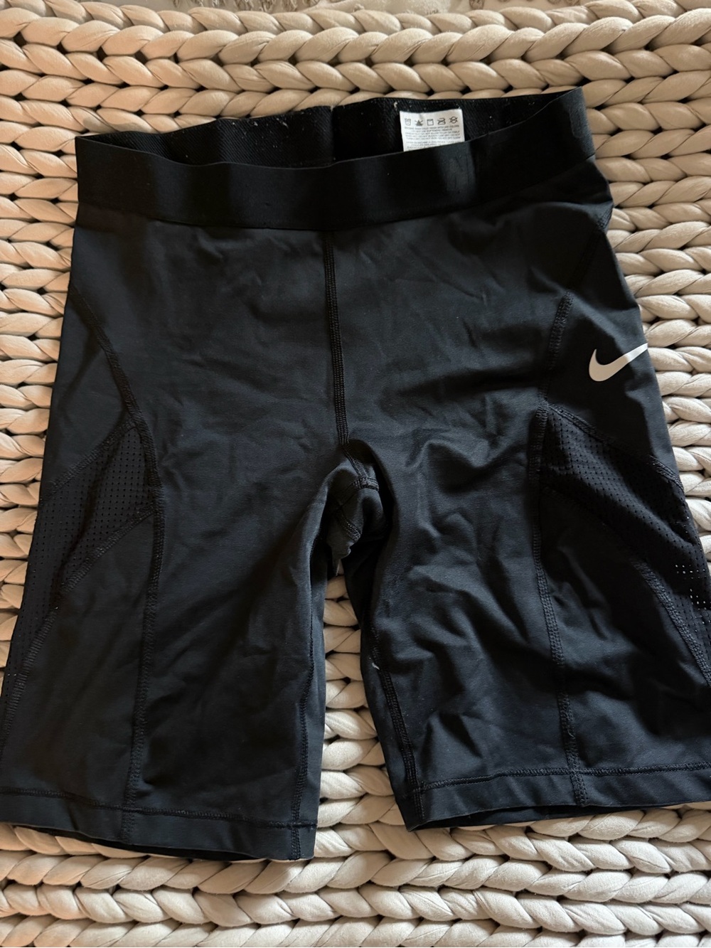 Nike Black Compression Shorts with Swoosh